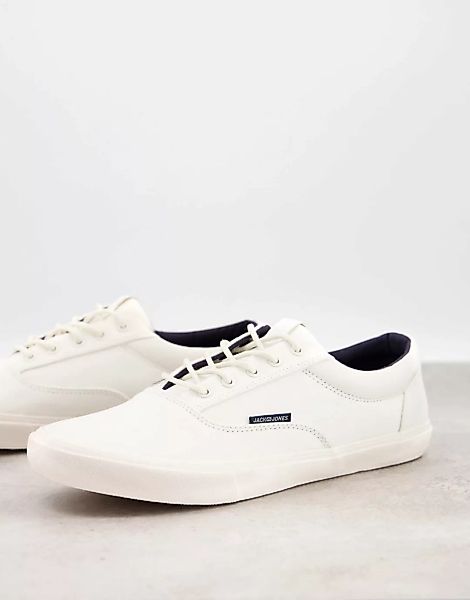 Jack & Jones – Weiße Sneaker zum Schnüren günstig online kaufen