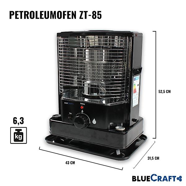 BlueCraft Petroleumheizung Petroleumofen Dochtofen + Petroleum günstig online kaufen