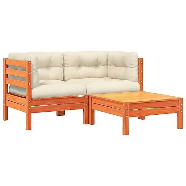 vidaXL Gartensofa mit Kissen und Hocker 2-Sitzer 838178 günstig online kaufen