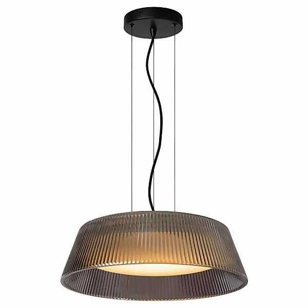 LED Pendelleuchte Vixi in Rauchglas und Schwarz 22,6W 1500lm günstig online kaufen