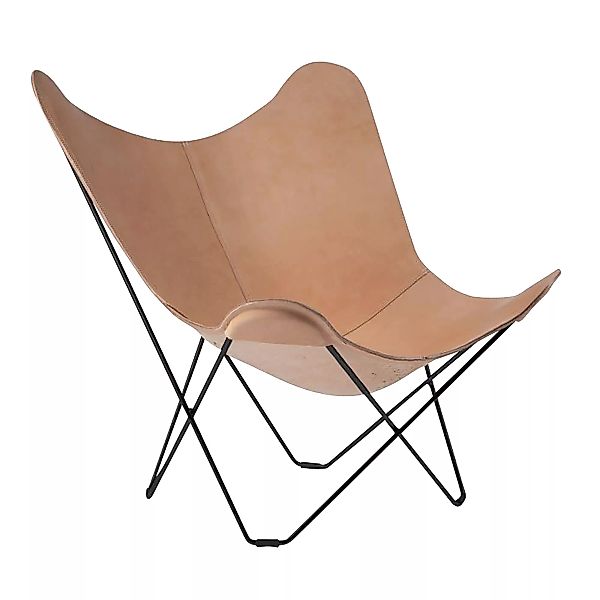 cuero - Pampa Mariposa Butterfly Chair Sessel - braun/Crude Nature 70/BxHxT günstig online kaufen
