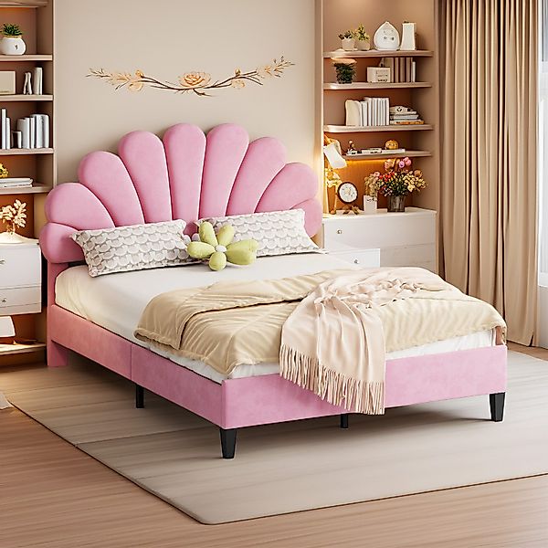 MODFU Polsterbett Funktionsbett (mit Blumen-Kopfteil & günstig online kaufen