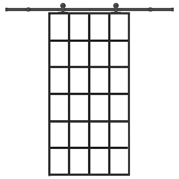vidaXL Schiebetür mit Beschlag 102x205 cm ESG-Glas & Aluminium 3332856 günstig online kaufen