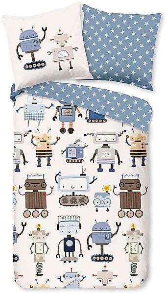 good morning Kinderbettwäsche "Robo" 2 Stk. tlg. Baumwolle, Reißverschluss, günstig online kaufen