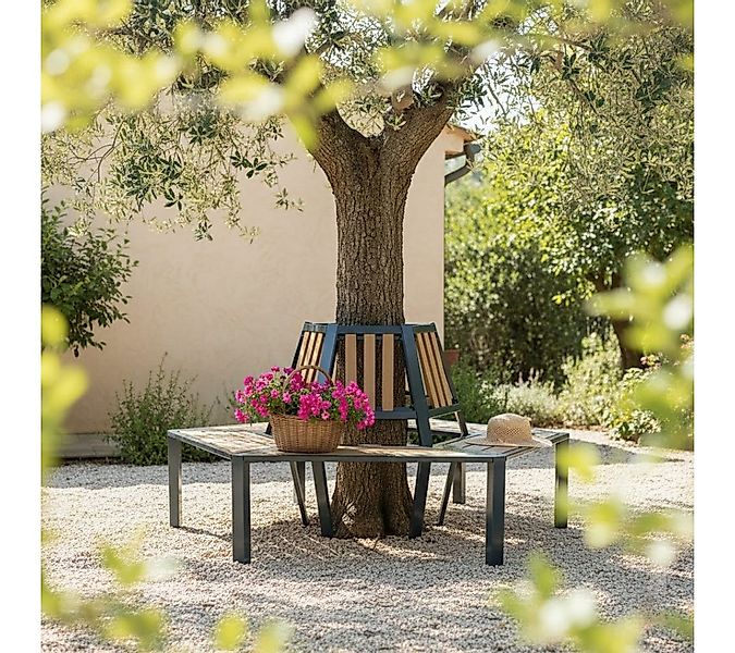 abc HOME Baumbank halbrund, erweiterbar, Holzoptik, Erweiterbar günstig online kaufen