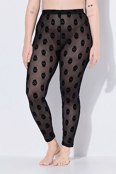 Ulla Popken Feinstrumpfhose Strumpf-Leggings Totenköpfe Mesh günstig online kaufen