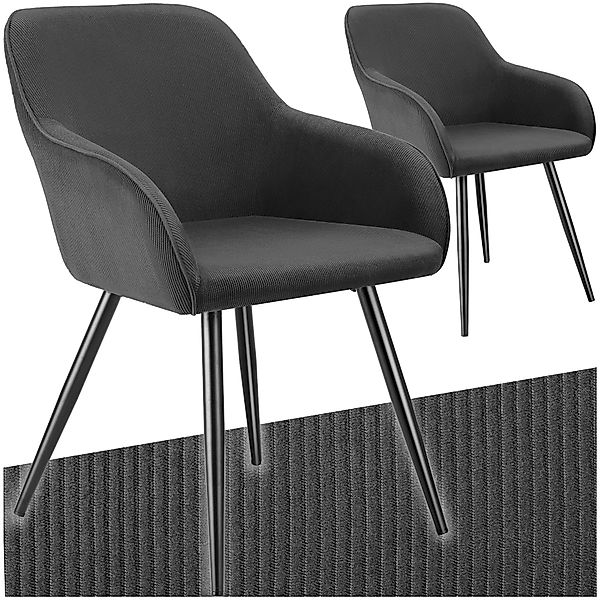 tectake Esszimmerstuhl Küchenstuhl Marilyn, Cordoptik, gepolstert günstig online kaufen