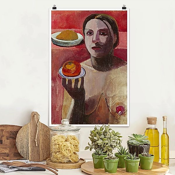 Poster Kunstdruck - Hochformat Paula Modersohn-Becker - Halbakt einer Itali günstig online kaufen