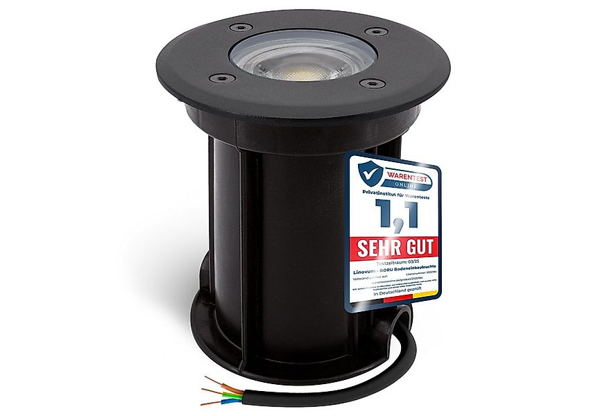 linovum LED Gartenstrahler BORU Bodeneinbaustrahler IP67 mit LED GU10 Lampe günstig online kaufen