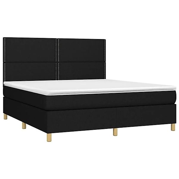 vidaXL Boxspringbett mit Matratze & LED Schwarz 160x200 cm Stoff 3135367 günstig online kaufen