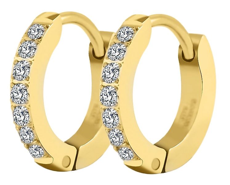 Adelia´s Klappcreolen "Damen Ohrringe – Klappcreole aus Edelstahl mit Stras günstig online kaufen