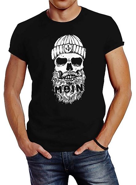 Neverless Print-Shirt Neverless® Herren T-Shirt Moin Totenkopf Anker Skull günstig online kaufen