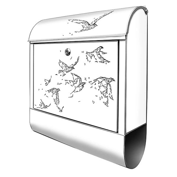 Banjado Design Briefkasten Silber Pulverbeschichtet 39x47x14cm 2 Schlüssel günstig online kaufen