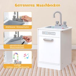 COSTWAY Spielküche Kinderküche, Holz mit Tafel, günstig online kaufen