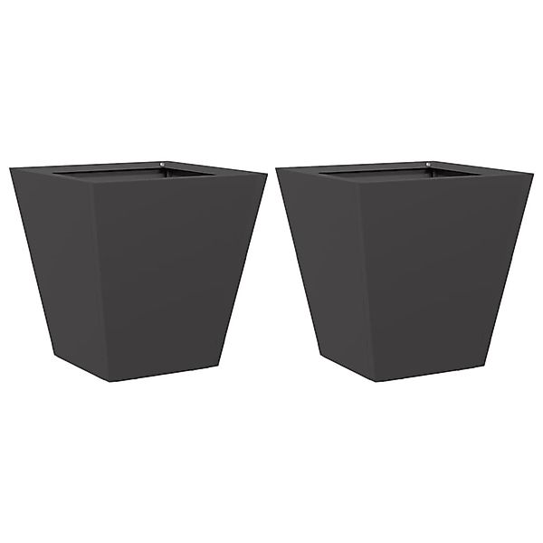 vidaXL Pflanzkübel 2 Stk Schwarz 30x30x30 Stahl 851039 günstig online kaufen