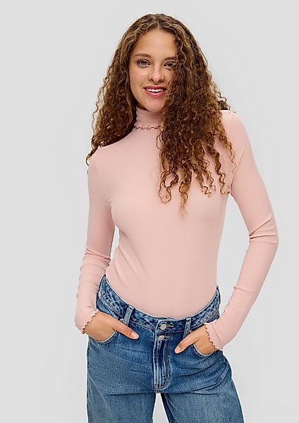 QS Langarmshirt Geripptes Longsleeve aus Modalmix günstig online kaufen