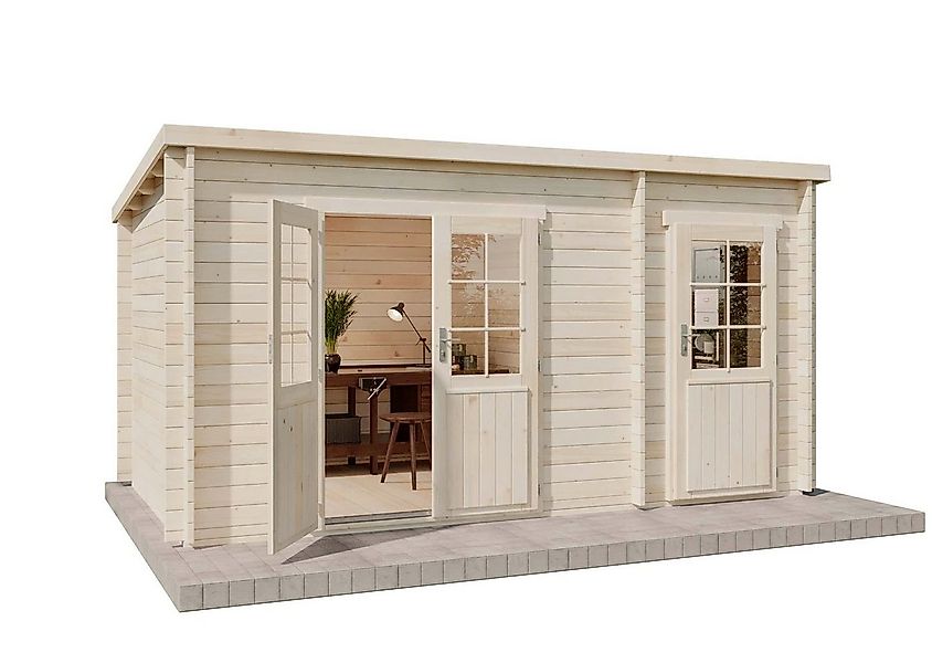 Alpholz Gartenhaus Holz Maria mit Anbau, BxT: 450x272 cm, in Naturbelassen günstig online kaufen