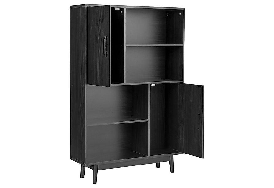 COSTWAY Bücherregal, mit 2 Türen & 4 Regalen, Kippsicherung, Holz, 80x24x12 günstig online kaufen