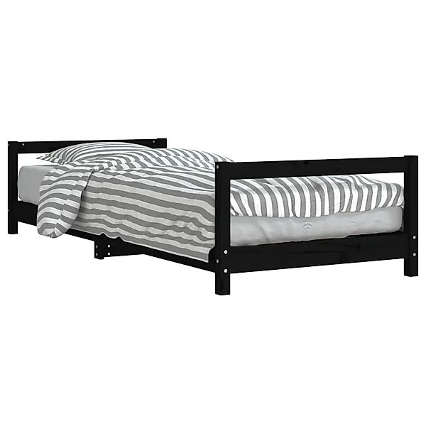 vidaXL Kinderbett Schwarz 80x200 cm Massivholz Kiefer 834392 günstig online kaufen