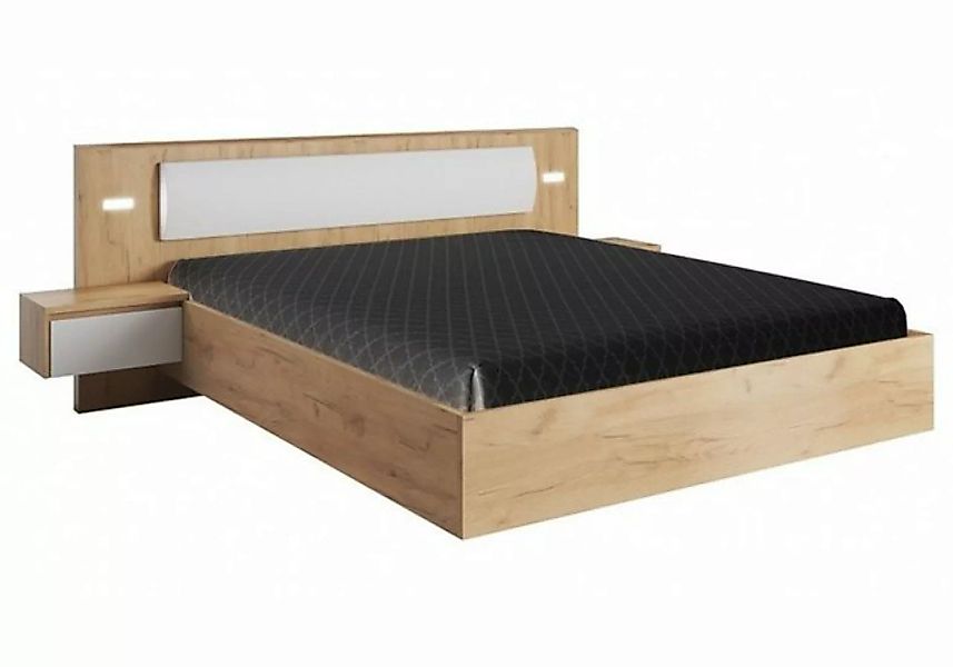 Feldmann-Wohnen Bett Xelo (Xelo, 3-tlg., Bett mit Nachtkonsolen), mit Beleu günstig online kaufen