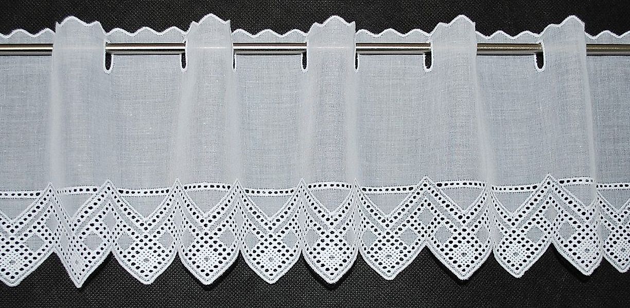 Gardinen Kranzusch Scheibengardine gezackter Abschluss, Stangendurchzug, günstig online kaufen