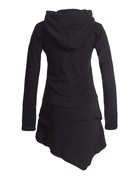 Vishes Midikleid Asymmetrisches Kapuzen-Kleid aus Recycling-Fleece günstig online kaufen
