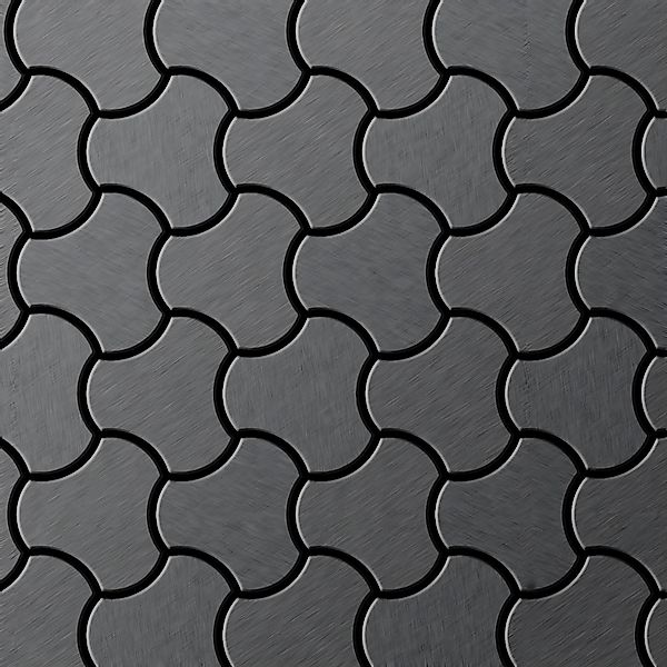ALLOY Mosaik Fliese Massiv Metall Titan Gebürstet Dunkelgrau 1,6mm Ubiquity günstig online kaufen