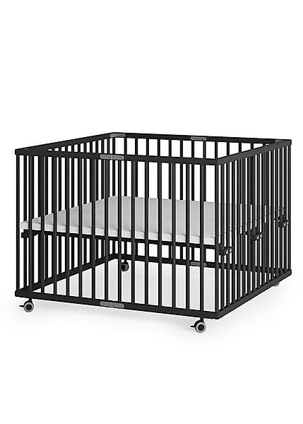 Sämann Babybett Laufgitter 100x100 cm faltbar Black Edition Premium Kollekt günstig online kaufen