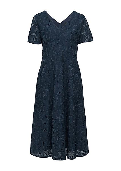 s.Oliver BLACK LABEL Spitzenkleid - Ausgestelltes Midikleid mit floraler Sp günstig online kaufen