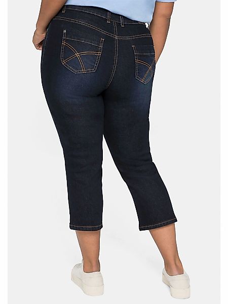 Sheego Caprijeans "Große Größen", aus Baumwoll-Stretch, mit Kontrastnähten günstig online kaufen