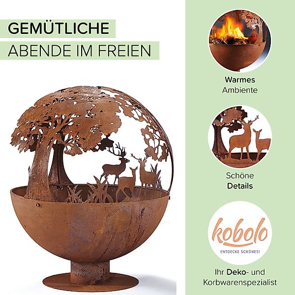 Kobolo Dekoobjekt Feuerschale Feuerkorb FOREST mit günstig online kaufen