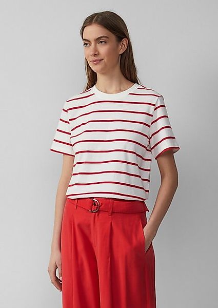 s.Oliver Kurzarmshirt Verkürztes Baumwoll-T-Shirt mit Streifen günstig online kaufen