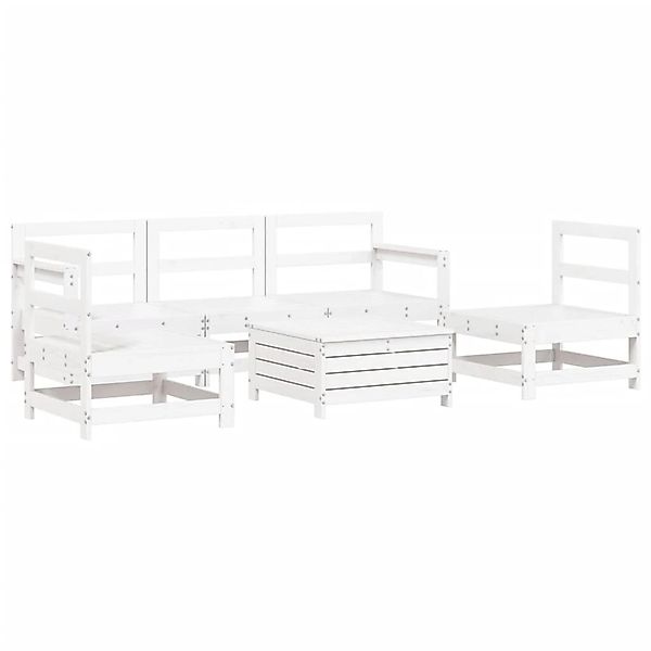 vidaXL 6-Tlg Garten-Sofagarnitur Weiß Massivholz Kiefer 3250745 günstig online kaufen
