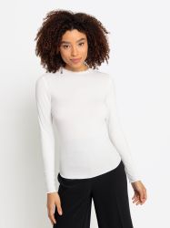 LASCANA Langarmshirt aus weicher Rippware, Stehkragen, Basic günstig online kaufen
