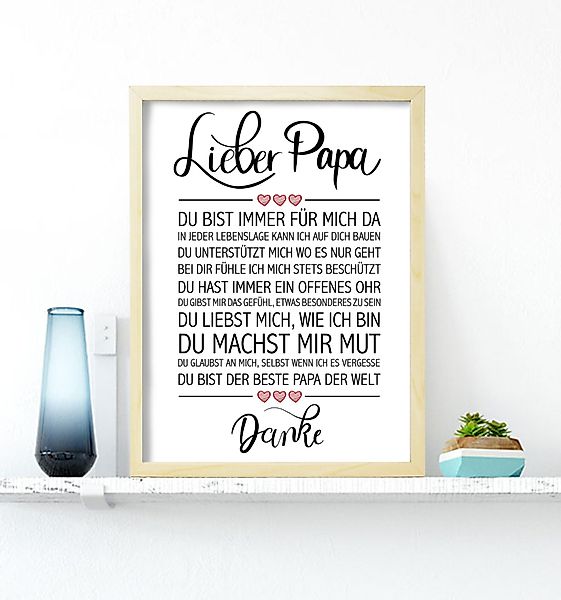 Close Up Poster Lieber Papa gerahmter günstig online kaufen