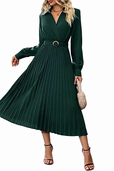 ZWY Abendkleid Damen Lange Plissee-Faltenleid Slim-Fit A-Linien-Abendkleid günstig online kaufen