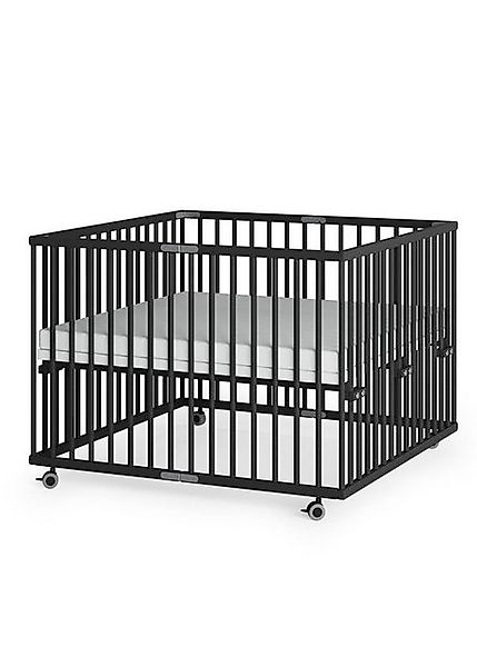 Sämann Babybett Laufgitter 100x100 cm faltbar mit Matratze Black Edition Pr günstig online kaufen