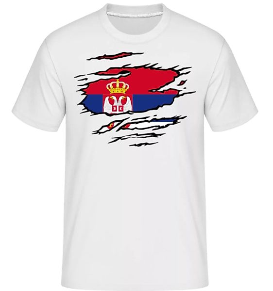 Ripped Flag Serbia · Shirtinator Männer T-Shirt günstig online kaufen