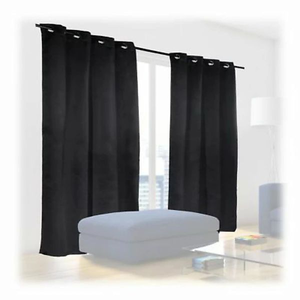 relaxdays 2 x Vorhang schwarz 245 x 135 cm günstig online kaufen