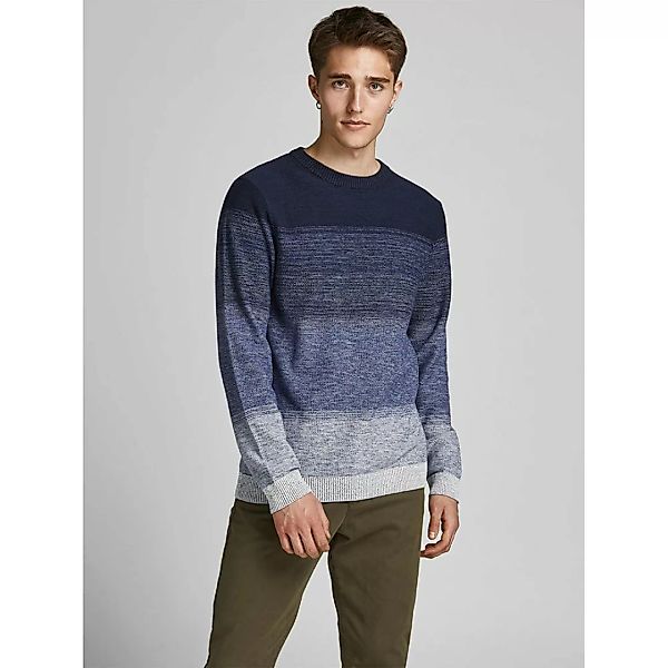 Jack & Jones – Essentials – Pullover in Marineblau mit Farbverlaufdesign günstig online kaufen