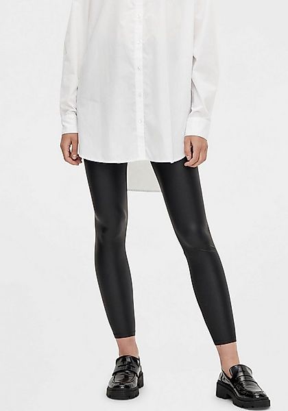 pieces Leggings PCNEW SHINY HW LEGGINGS NOOS mit PU-Beschichtung günstig online kaufen