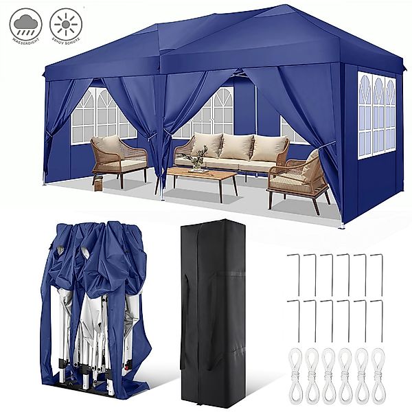 Tooluck Faltpavillon 3x6m Festzelt Wasserdicht UV-Schutz günstig online kaufen