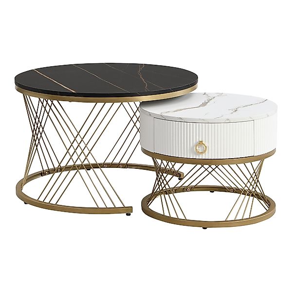 OKWISH Couchtisch (2 in 1 Runder günstig online kaufen