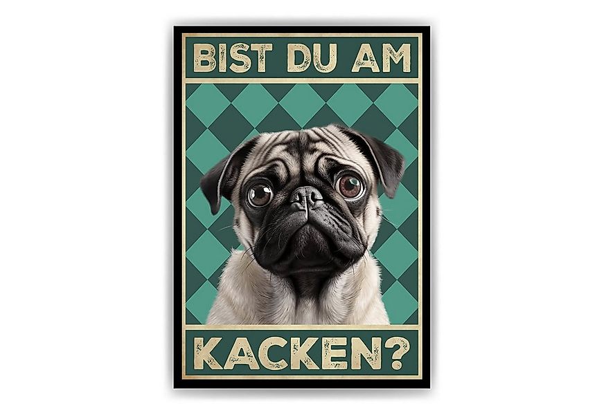 Tigerlino Poster Bist du am Kacken? Hunde Wandbild DIN A4 Gästebad Badezimm günstig online kaufen