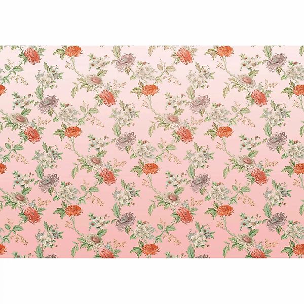 Sanders & Sanders Fototapete Blumen Rosa und Grün 400 x 280 cm 611866 günstig online kaufen