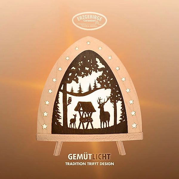 Weigla Lichterbogen "LED Hirsch, Holz Dekolampe, Winterdeko, NATUR-BRAUN, M günstig online kaufen