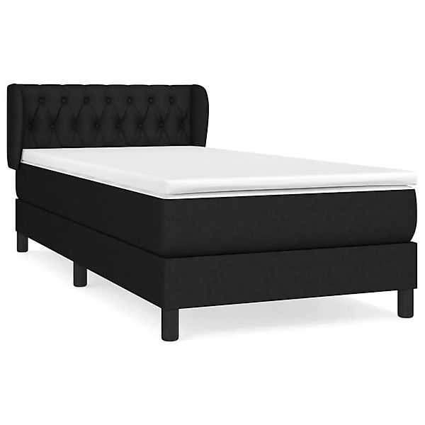 Vidaxl Boxspringbett Mit Matratze Schwarz 100x200 Cm Stoff günstig online kaufen