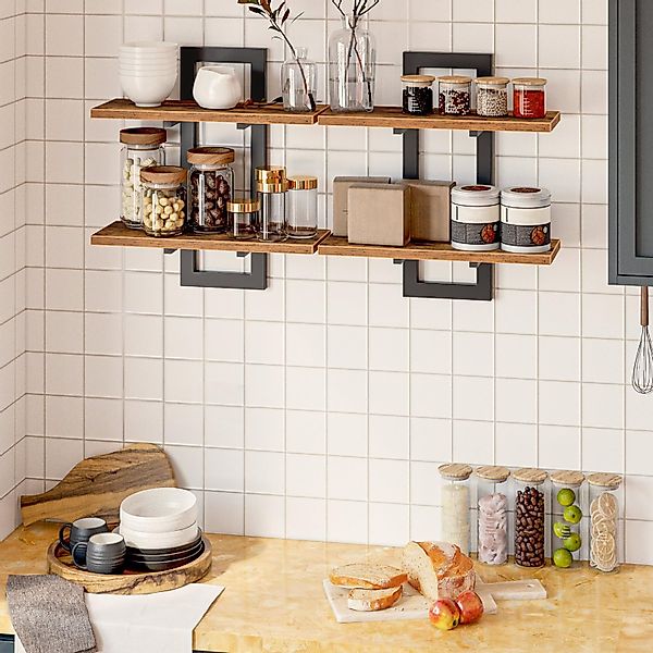 BlingBin Deko-Wandregal 2-stufige Wandboard Schweberegal Schwebende günstig online kaufen