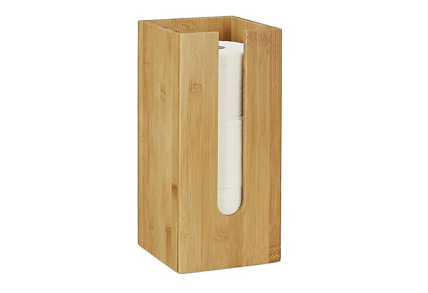 relaxdays Toilettenpapierhalter stehend Bambus günstig online kaufen