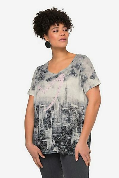 MIAMODA Rundhalsshirt T-Shirt Skyline-Druck mit Herz Rundhals Halbarm günstig online kaufen